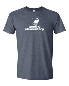 Goethe Elementary - Short Sleeve Adult T-shirt (Heather Navy)